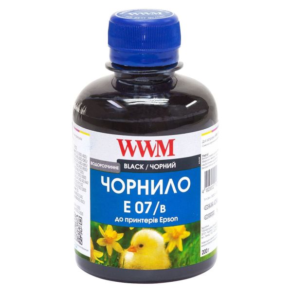 Чорнило WWM для Epson Stylus C42/C48/C62 200г Black водорозчинне (E07/B)