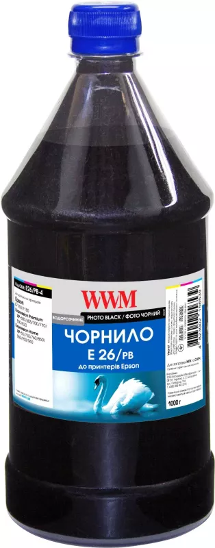 Чернила WWM для Epson Expression Premium XP-600/XP-605/XP-700 1000г Photo Black водорастворимый (E26/PB-4)