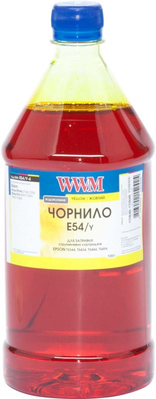 Чернила WWM для Epson Stylus Pro 7600/9600 1000г Yellow водорастворимый (E54/Y-4)