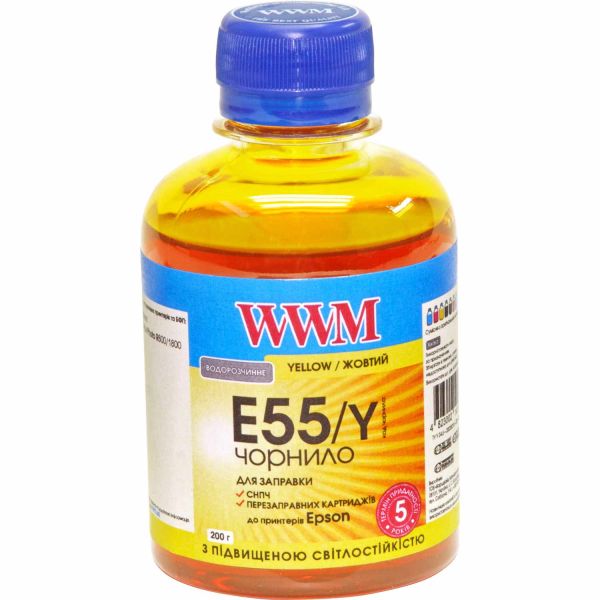 Чорнило WWM для Epson Stylus Photo R800/R1800 200г Yellow водорозчинне (E55/Y)