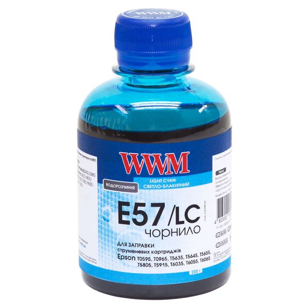 Чорнило WWM для Epson Stylus Photo R2400/R2880 200г Light Cyan водорозчинне (E57/LC)