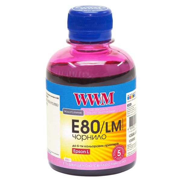 Чернила WWM для Epson L800 200г Light Magenta водорастворимые (E80/LM) светостойкая