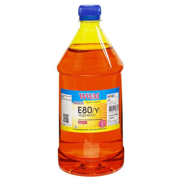 Чернила WWM для Epson L800 1000г Yellow водорастворимая (E80/Y-4)