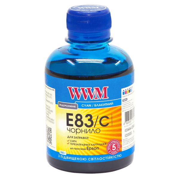 Чернила WWM для Epson Stylus Photo T50/P50/PX660 200г Cyan водорастворимые (E83/C) светостойкая