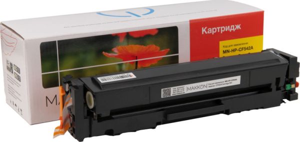 Kартридж MAKKON сумісний для HP 203A (CF542A) / Canon 054 Yellow