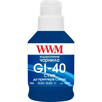 Чернило WWM GI-40 для Canon G5040/G6040 190г Cyan (G40C)