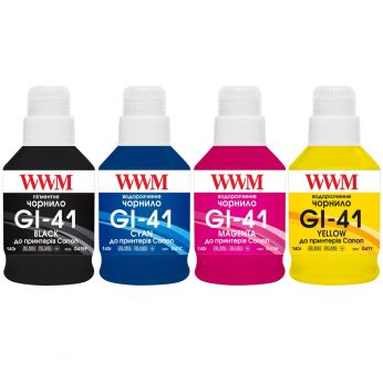 Комплект чорнил WWM GI-41 для Canon G2420/3420 4х140г BP/C/M/Y Пігментне/Водорозчинне (G41SЕT4)