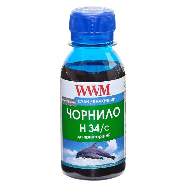 Чернила WWM для HP №22/121/122 100г Cyan водорастворимые (H34/C-2)