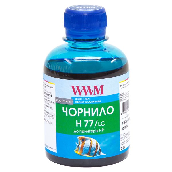 Чернила WWM для HP №177/85 200г Light Cyan водорастворимые (H77/LC)