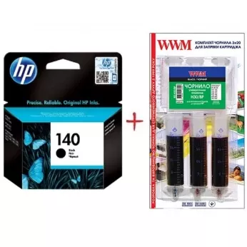 Картридж HP Officejet J5783/J6483 HP 140 + Заправочный набор Black (Set140-inkB)