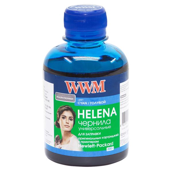 Чернила WWM HELENA для HP 200г Cyan водорастворимые (HU/C)