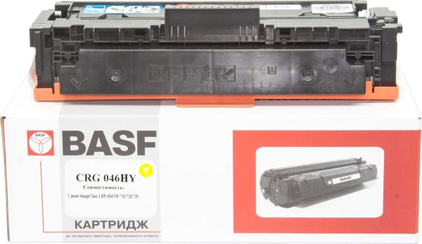Картридж тон. BASF для Canon 046H, LBP-650/MF-730 аналог 1251C002 Yellow ( 5000 сторінок) (BASF-KT-CRG046YH)