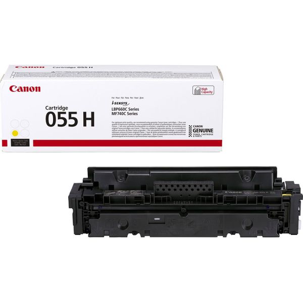 Картридж оригинальный с заправкой Canon 055H Yellow