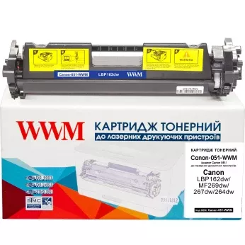 Картридж тон. WWM для Canon LBP162dw/MF269dw/267dw/264dw аналог Canon 051 Black ( 1700 ст.) (Canon-051-WWM)