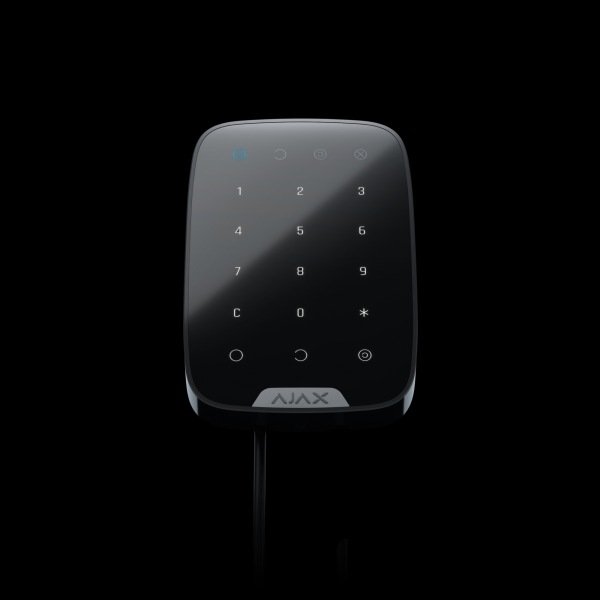 Дротова сенсорна клавіатура Ajax KeyPad Fibra Black