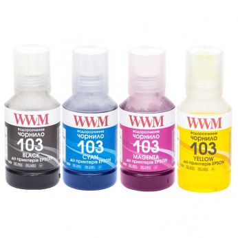 Комплект чернил WWM 103 для Epson L3100/3110/3150 4х140г B/C/M/Y (E103SET4)