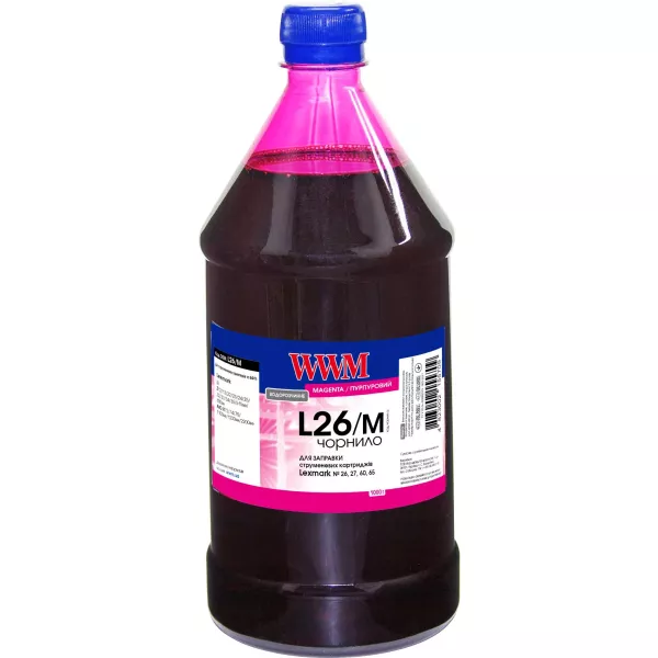 Чернила WWM для Lexmark №26/27 1000г Magenta водорастворимая (L26/M-4)