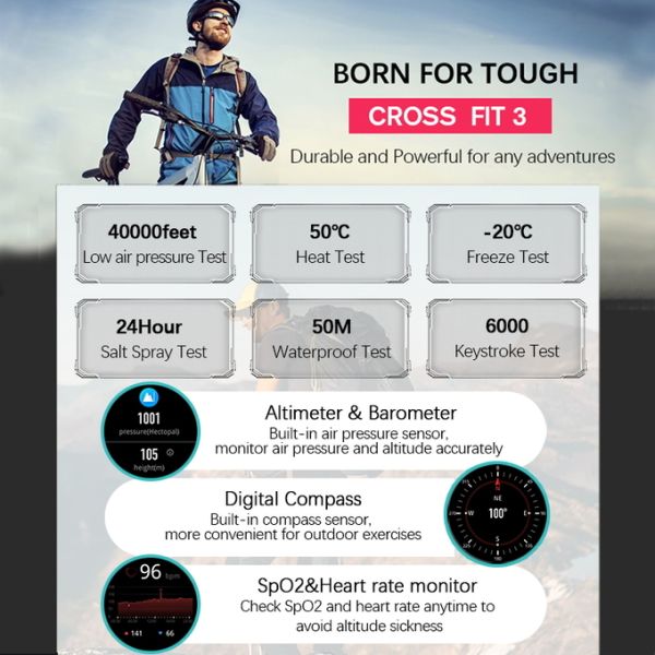 North Edge CrossFit GPS Black с компасом