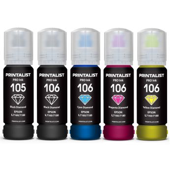 Комплект чернил PRINTALIST 105 для Epson L7160 5х70г BP/PB/C/M/Y Пигмент/Водорастворимые (PL105SET)
