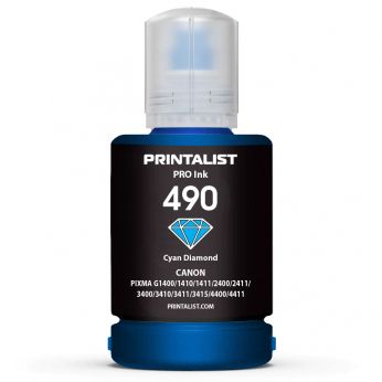 Чернило PRINTALIST GI-490 для Canon G1400/G2400/G3400 140г Cyan водорастворимые (PL490C)