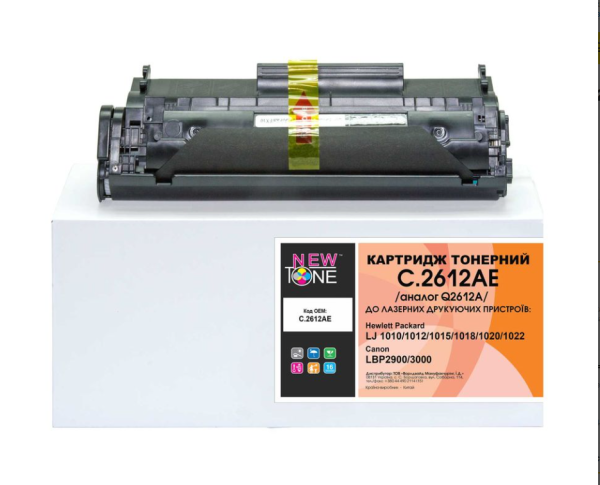 Картридж сумісний NEWTONE для HP 12A (Q2612A) / Canon 703 Black 
