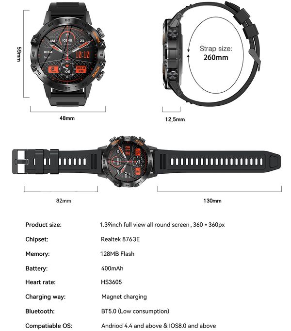 Smart Delta K52 Black, 2 ремінці