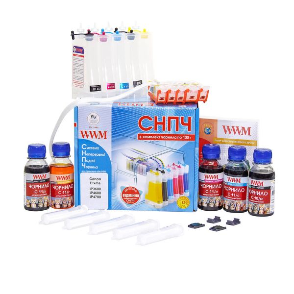 Система непрерывной подачи чернил WWM для Canon Pixma IP3600/IP4600/IP4700 (IS.0120ARC) с авточипами
