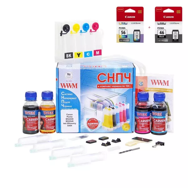 СНПЧ WWM для Canon Pixma E3140/E484 + PG46/CL56 (IS.0130set)