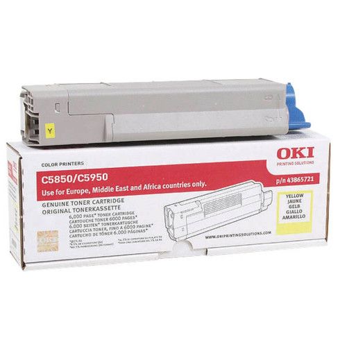 Картридж оригинальный с заправкой OKI C5850 / 43865741 / 43865721 Yellow
