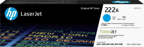 Картридж HP 222A CLJ Pro 3203/3303 Cyan (1200стор) Картридж HP 222A CLJ Pro 3203/3303 Cyan (1200стор)