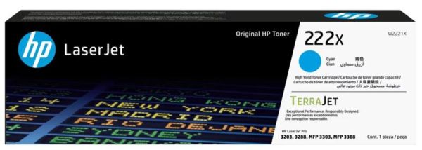 Картридж HP 222X CLJ Pro 3203/3303 Cyan (2500стор)