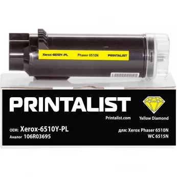 Туба з тонером PRINTALIST для Xerox Phaser 6510N, WC 6515N аналог 106R03695 Yellow ( 4300 ст.) (Xerox-6510Y-PL)
